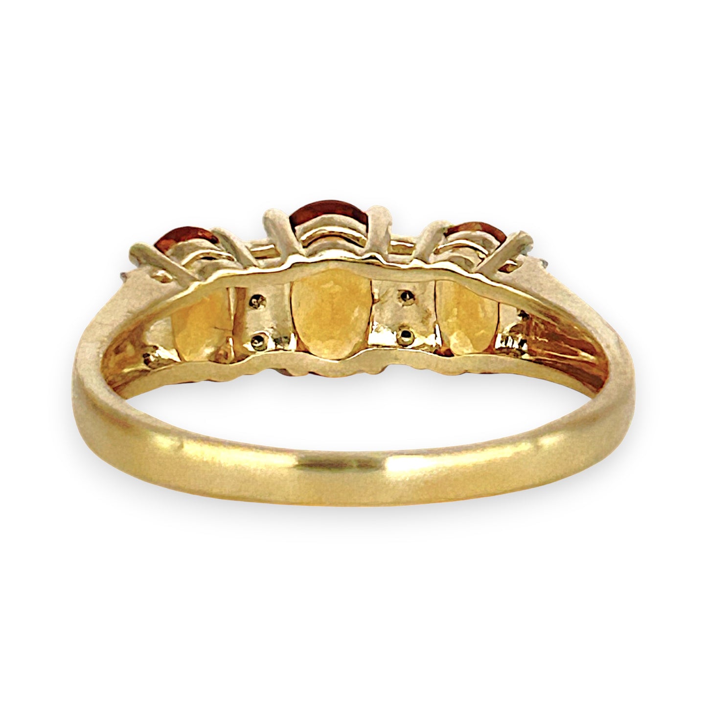 GOLD DEAL | 9ct (9K) Gold Citrine & Diamond Cluster Refurbished Ring Size O Valuation $1,000
