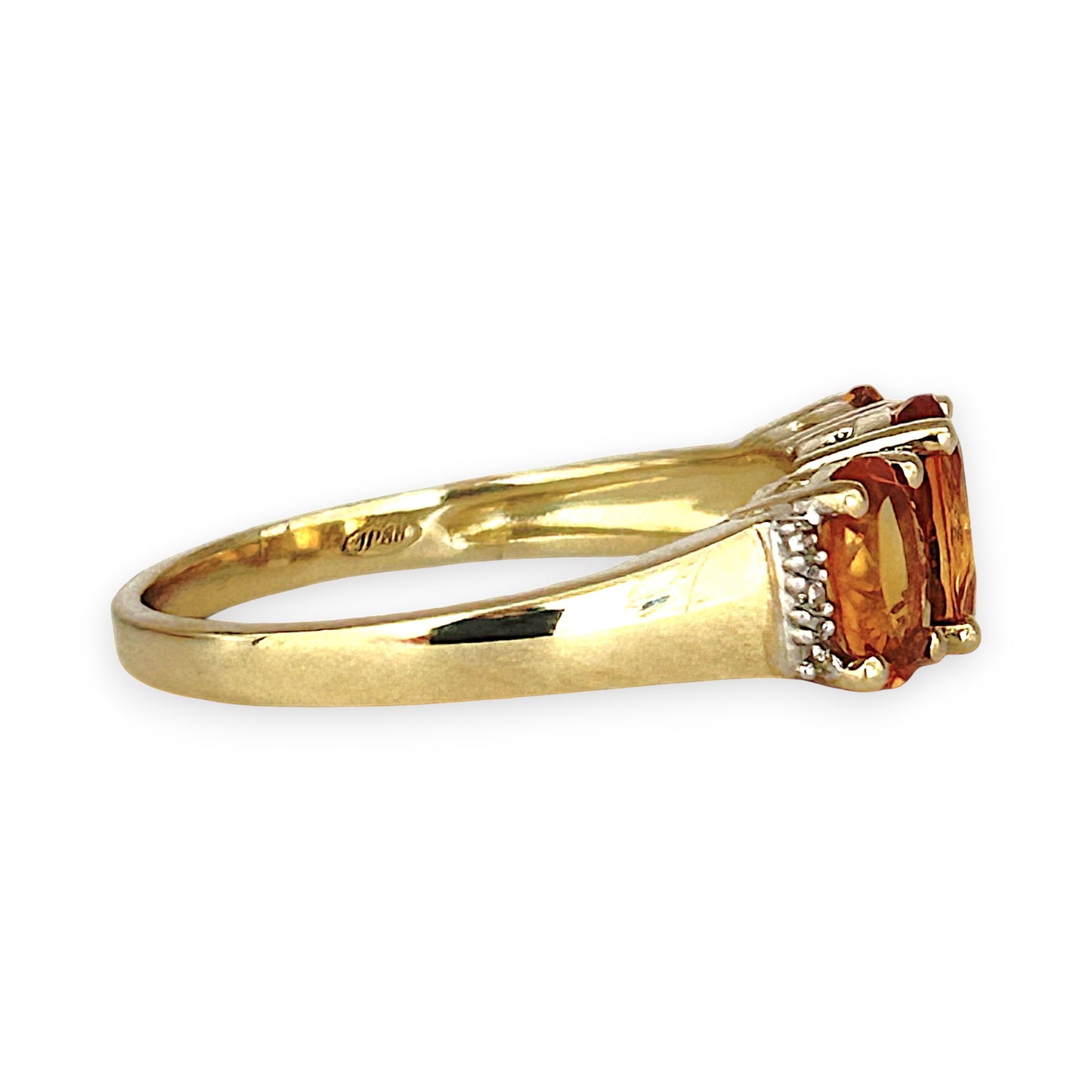 GOLD DEAL | 9ct (9K) Gold Citrine & Diamond Cluster Refurbished Ring Size O Valuation $1,000