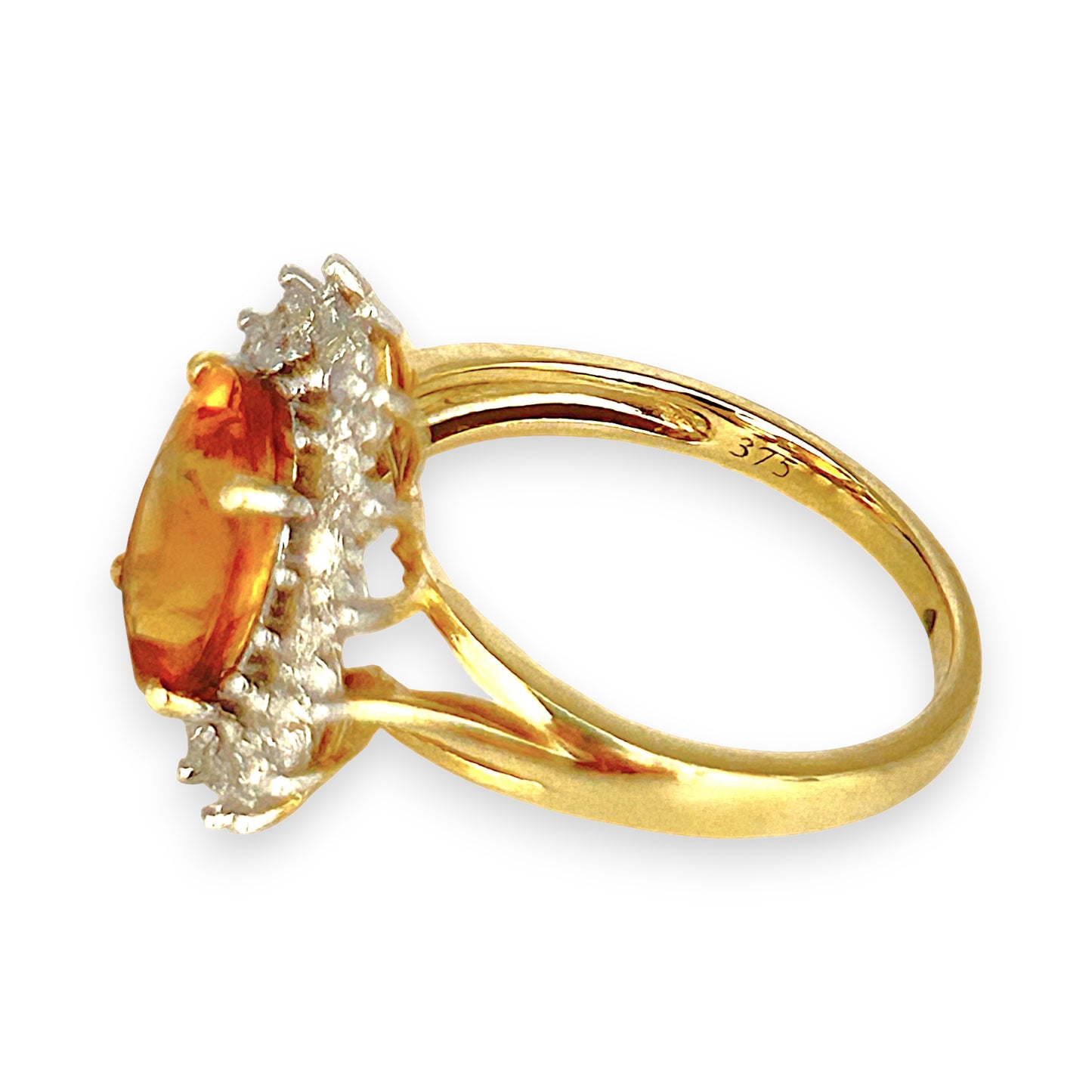 GOLD DEAL | 9ct Gold Golden Glow Citrine & Diamond Ring Valuation $1,875