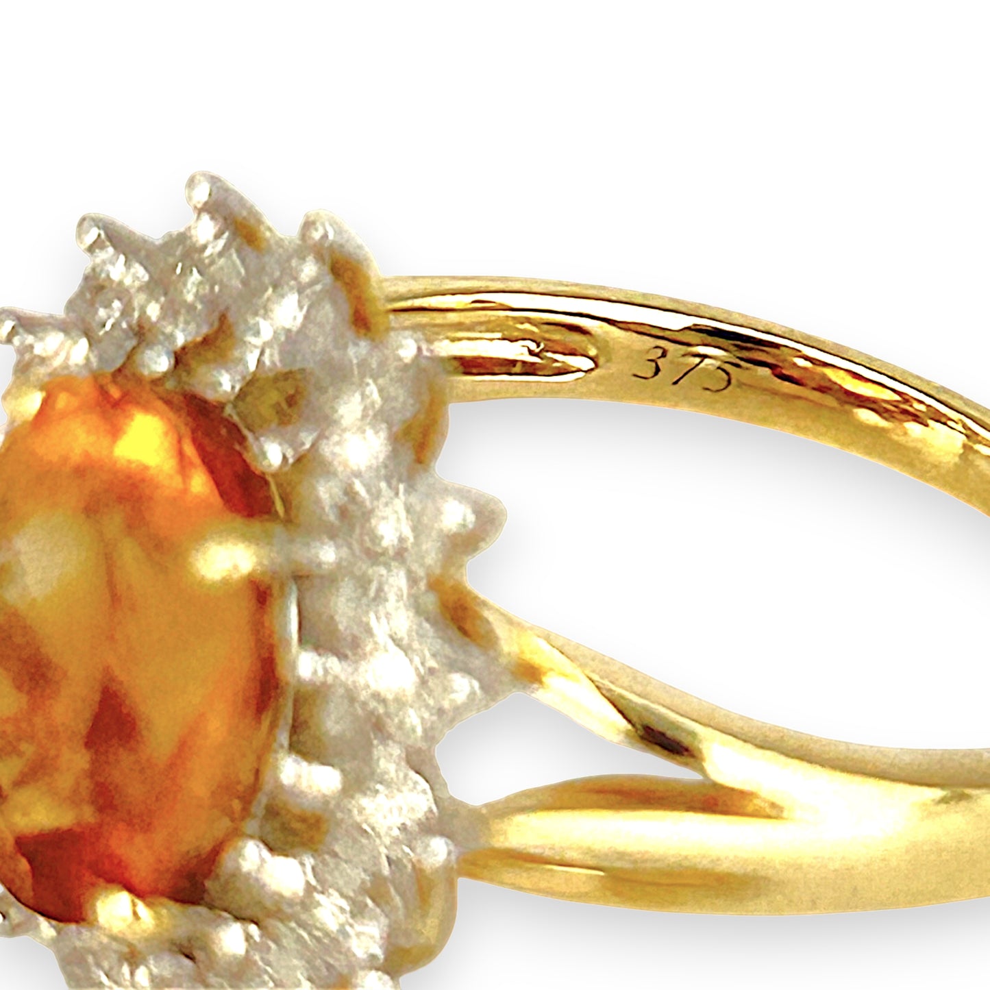 GOLD DEAL | 9ct Gold Golden Glow Citrine & Diamond Ring Valuation $1,875