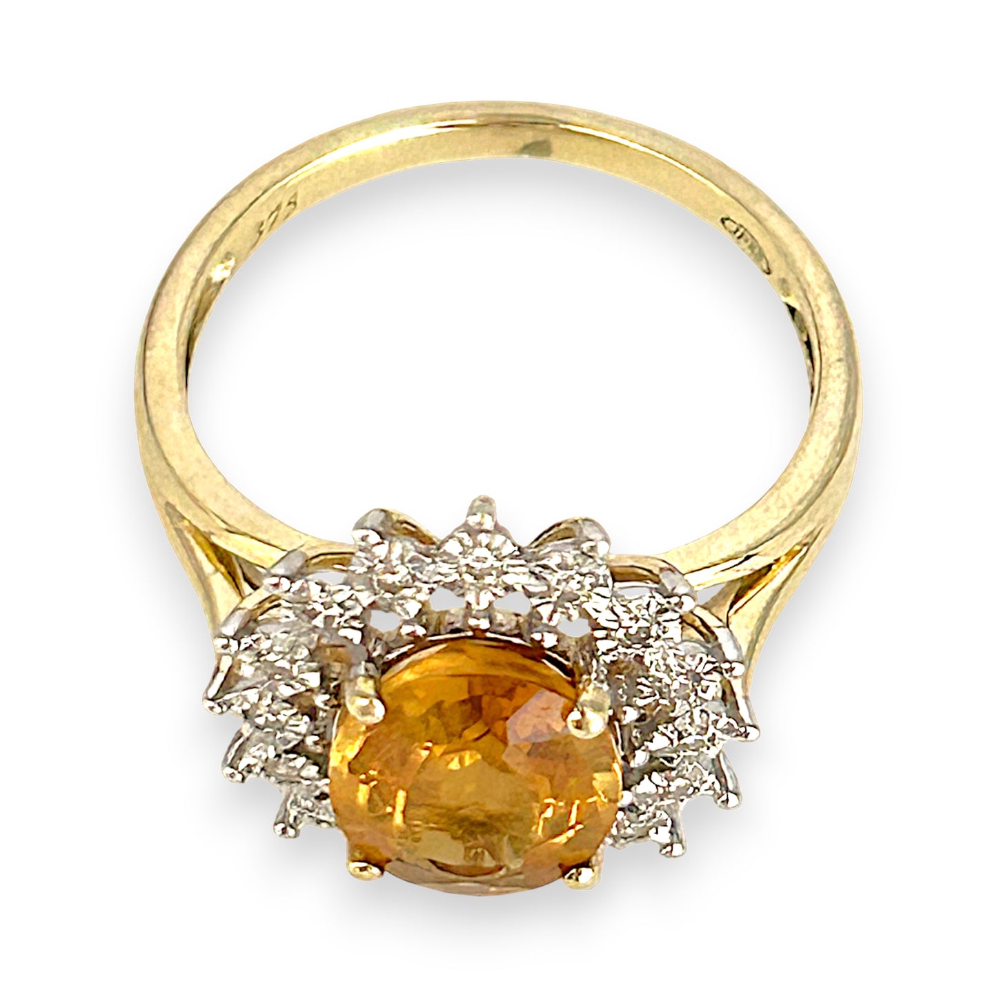 GOLD DEAL | 9ct Gold Golden Glow Citrine & Diamond Ring Valuation $1,875