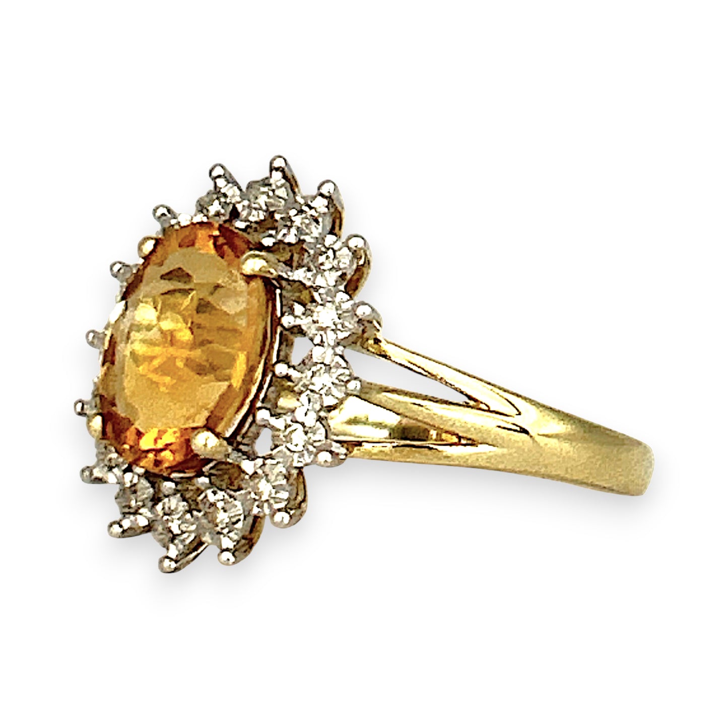GOLD DEAL | 9ct Gold Golden Glow Citrine & Diamond Ring Valuation $1,875