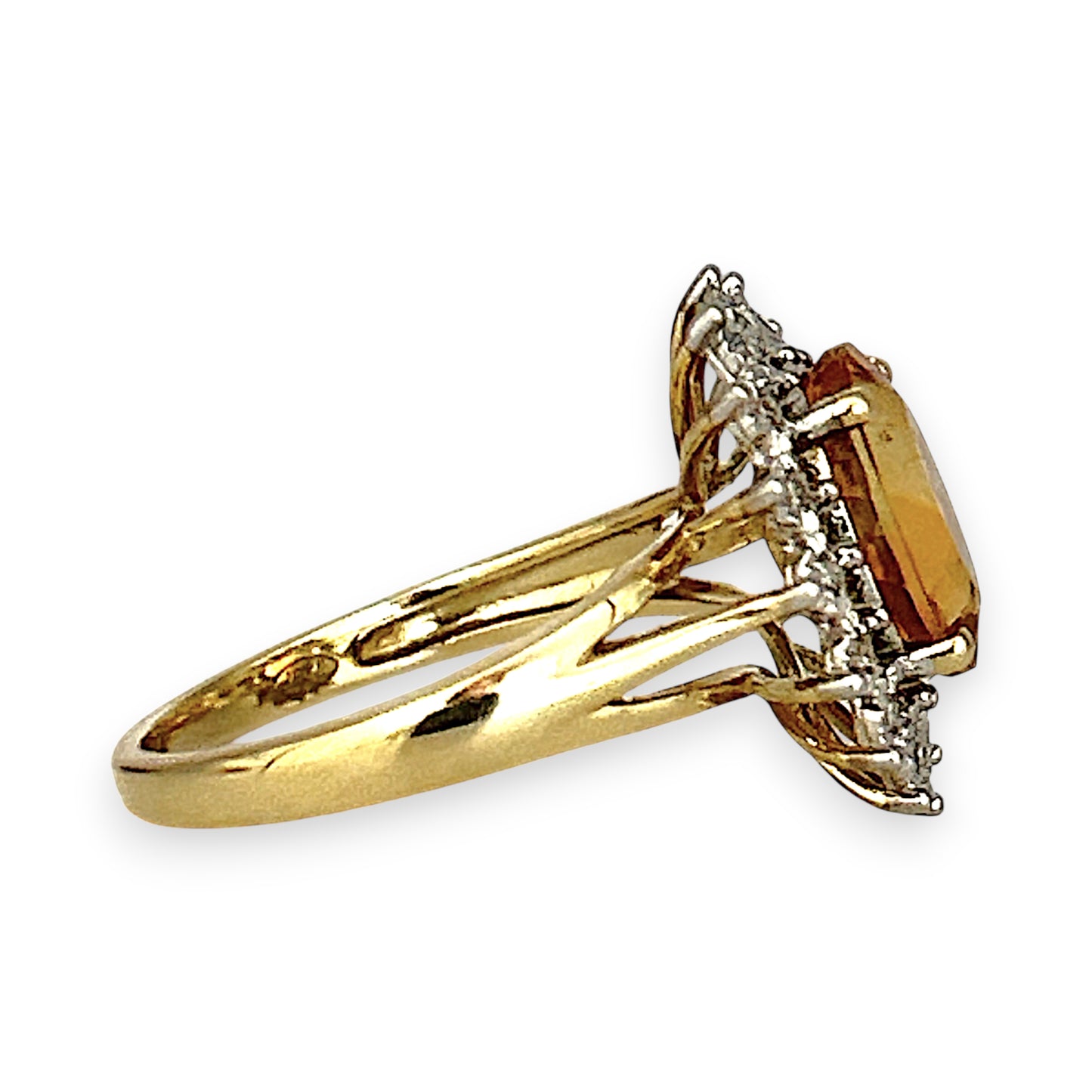 GOLD DEAL | 9ct Gold Golden Glow Citrine & Diamond Ring Valuation $1,875