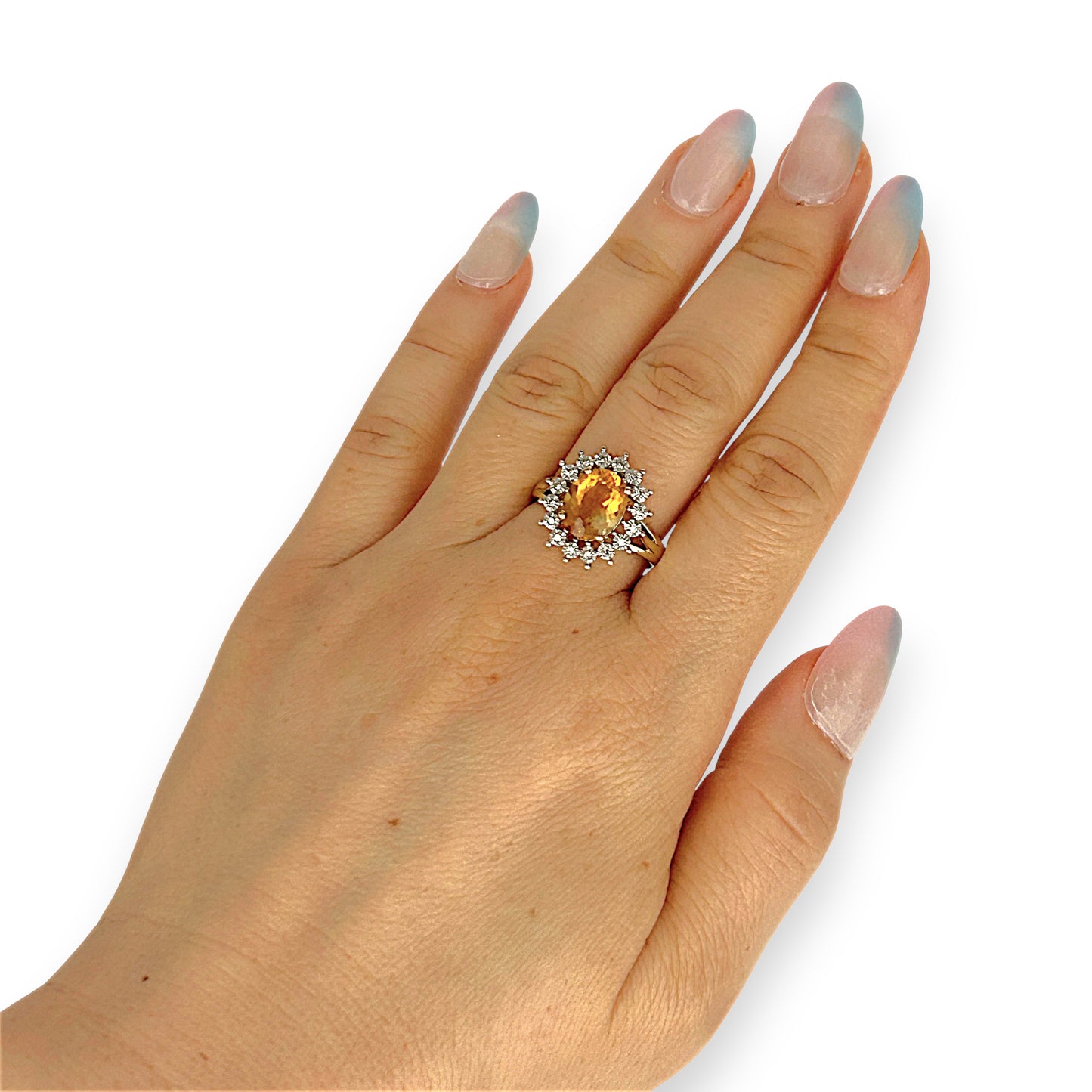 GOLD DEAL | 9ct Gold Golden Glow Citrine & Diamond Ring Valuation $1,875