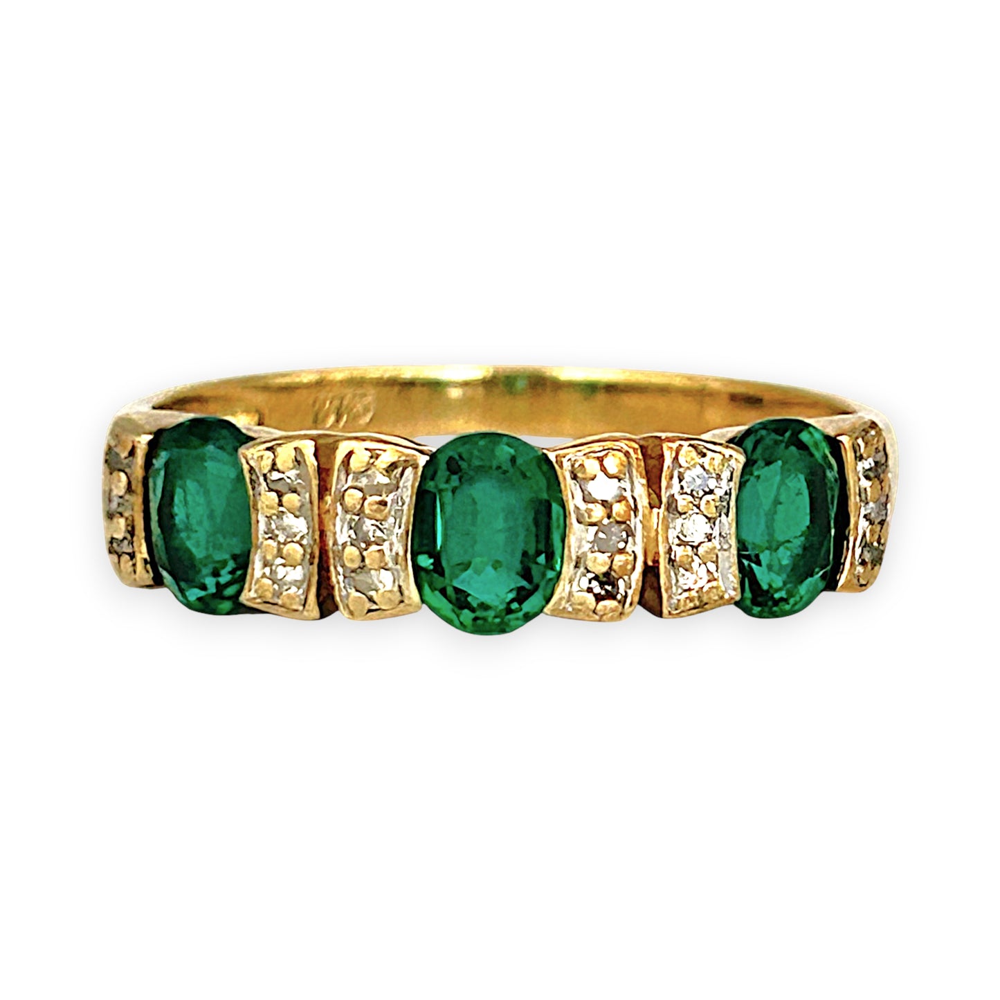 GOLD DEAL | 9kt Gold Emerald Sonata Ring Size Q