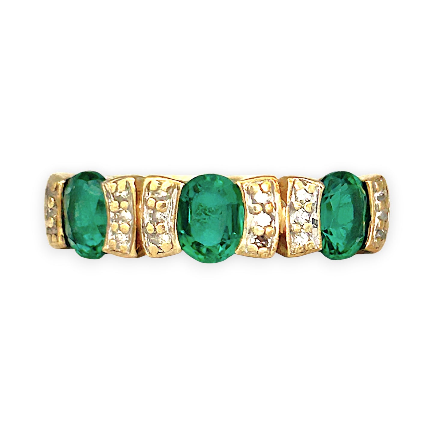 GOLD DEAL | 9kt Gold Emerald Sonata Ring Size Q
