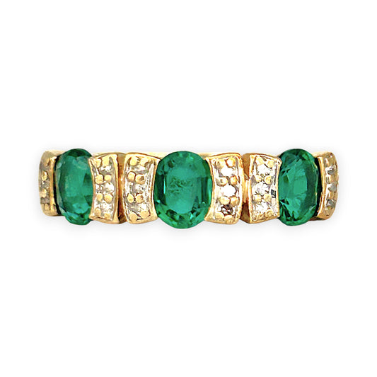GOLD DEAL | 9kt Gold Emerald Sonata Ring Size Q