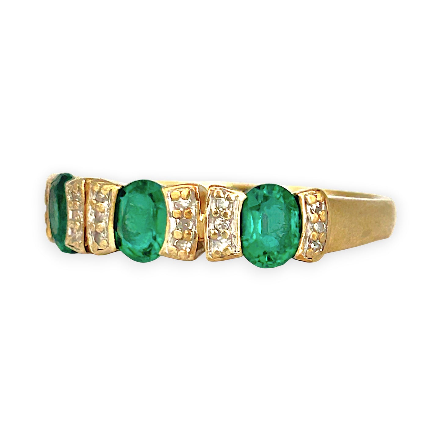GOLD DEAL | 9kt Gold Emerald Sonata Ring Size Q