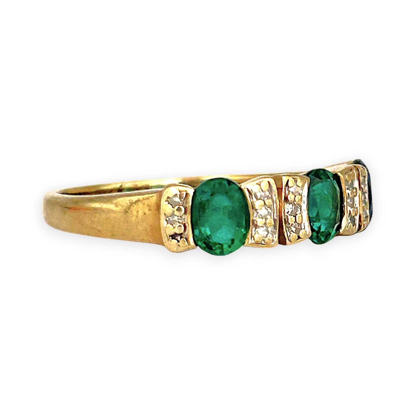 GOLD DEAL | 9kt Gold Emerald Sonata Ring Size Q