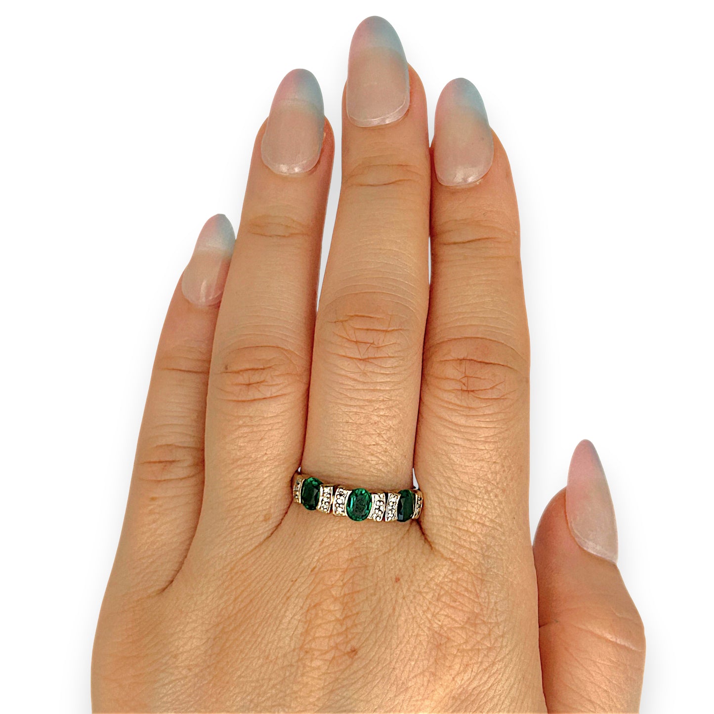 GOLD DEAL | 9kt Gold Emerald Sonata Ring Size Q