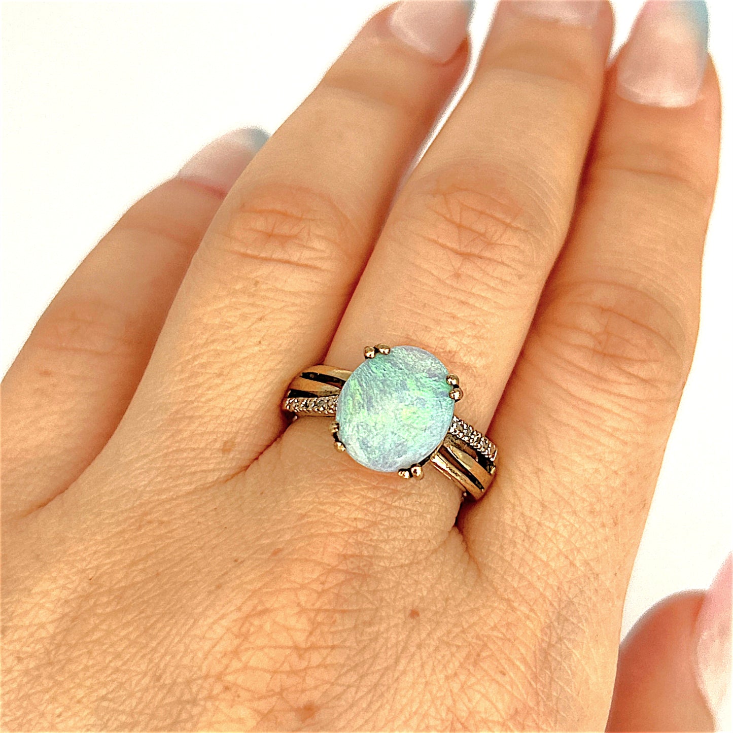 GOLD DEAL | 9ct Gold Ethereal Glow Opal Ring Valuation $1,850