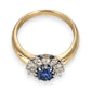 GOLD DEAL | 9ct (9K) Gold Heritage Sparkle Sapphire & Diamond Halo Ring Valuation $3,500