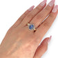 GOLD DEAL | 9ct (9K) Gold Heritage Sparkle Sapphire & Diamond Halo Ring Valuation $3,500