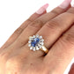 GOLD DEAL | 9ct (9K) Gold Heritage Sparkle Sapphire & Diamond Halo Ring Valuation $3,500