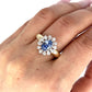 GOLD DEAL | 9ct (9K) Gold Heritage Sparkle Sapphire & Diamond Halo Ring Valuation $3,500