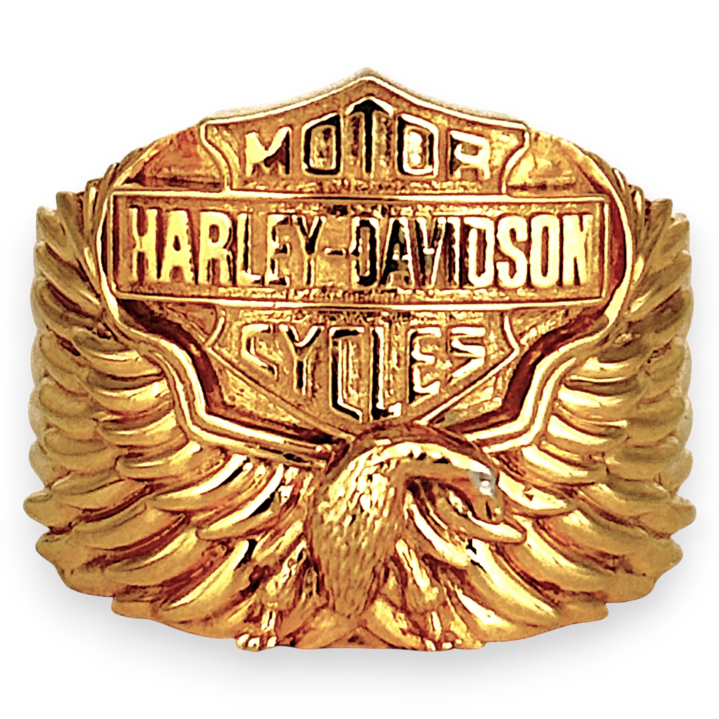NZGD | 9ct Gold Harley-Davidson Eagle Biker Ring Size U