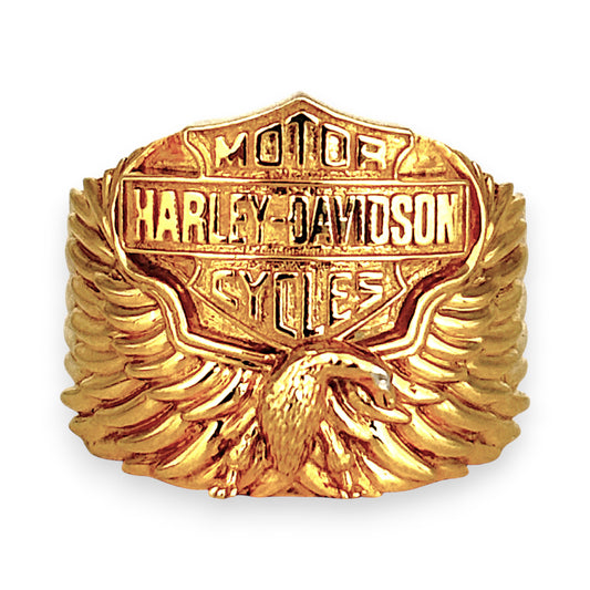 NZGD | 9ct Gold Harley-Davidson Eagle Biker Ring Size U