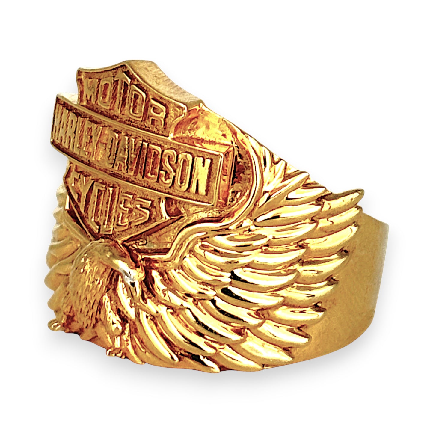 NZGD | 9ct Gold Harley-Davidson Eagle Biker Ring Size U