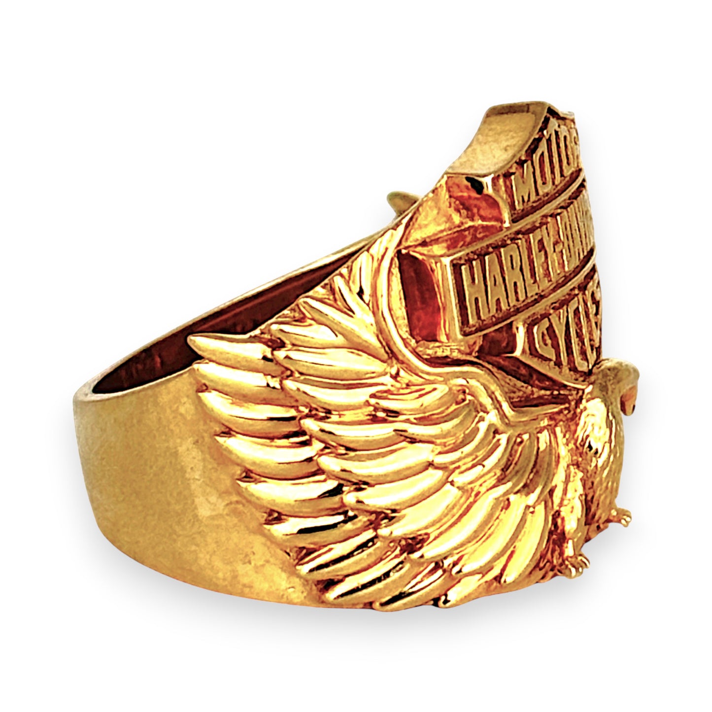 NZGD | 9ct Gold Harley-Davidson Eagle Biker Ring Size U