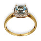 GOLD DEAL | 9ct (9K) Gold Affluent Elegance Aquamarine & Diamond Cluster Ring Valuation $1,100