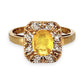 GOLD DEAL | 9ct (9K) Gold Regal Yellow Sapphire & Diamond Cluster Ring Valuation $2,200