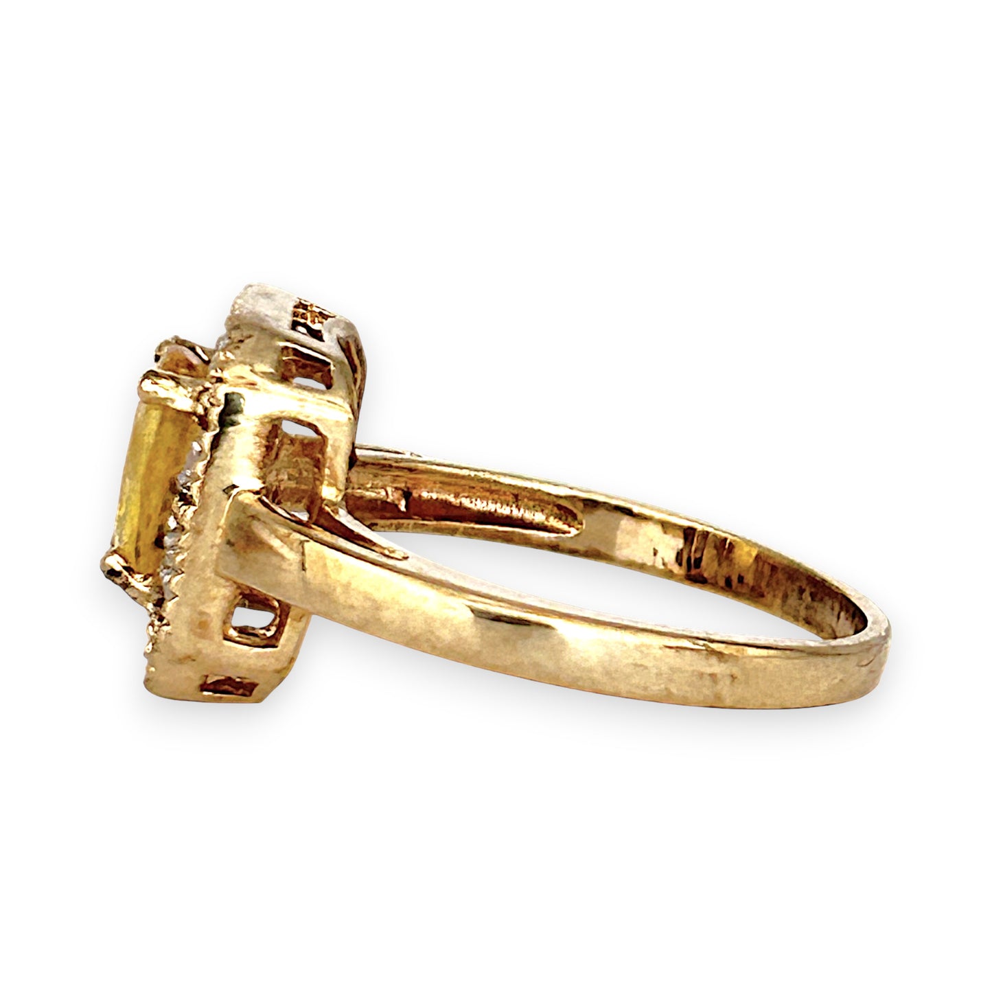 GOLD DEAL | 9ct (9K) Gold Regal Yellow Sapphire & Diamond Cluster Ring Valuation $2,200