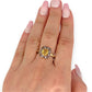 GOLD DEAL | 9ct (9K) Gold Regal Yellow Sapphire & Diamond Cluster Ring Valuation $2,200