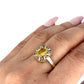 GOLD DEAL | 9ct (9K) Gold Regal Yellow Sapphire & Diamond Cluster Ring Valuation $2,200