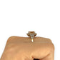 GOLD DEAL | 9ct (9K) Gold Radiant Warm Citrine & Diamond Halo Ring Valuation $2,200