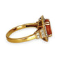 GOLD DEAL | 9ct (9K) Gold Radiant Warm Citrine & Diamond Halo Ring Valuation $2,200