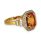 GOLD DEAL | 9ct (9K) Gold Radiant Warm Citrine & Diamond Halo Ring Valuation $2,200