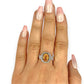 GOLD DEAL | 9ct (9K) Gold Radiant Warm Citrine & Diamond Halo Ring Valuation $2,200