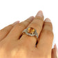 GOLD DEAL | 9ct (9K) Gold Radiant Warm Citrine & Diamond Halo Ring Valuation $2,200