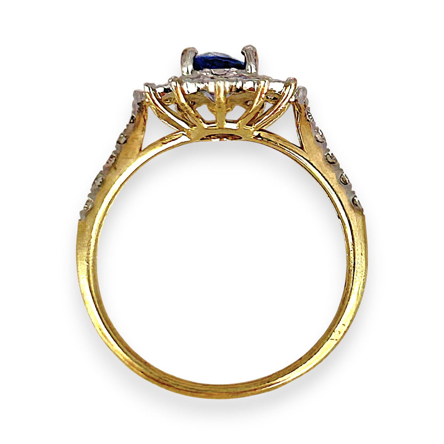 GOLD DEAL | 9ct (9K) Gold Refurbished Sapphire & Diamond Cluster Ring Size O Valuation $2,150