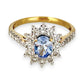 GOLD DEAL | 9ct (9K) Gold Refurbished Sapphire & Diamond Cluster Ring Size O Valuation $2,150
