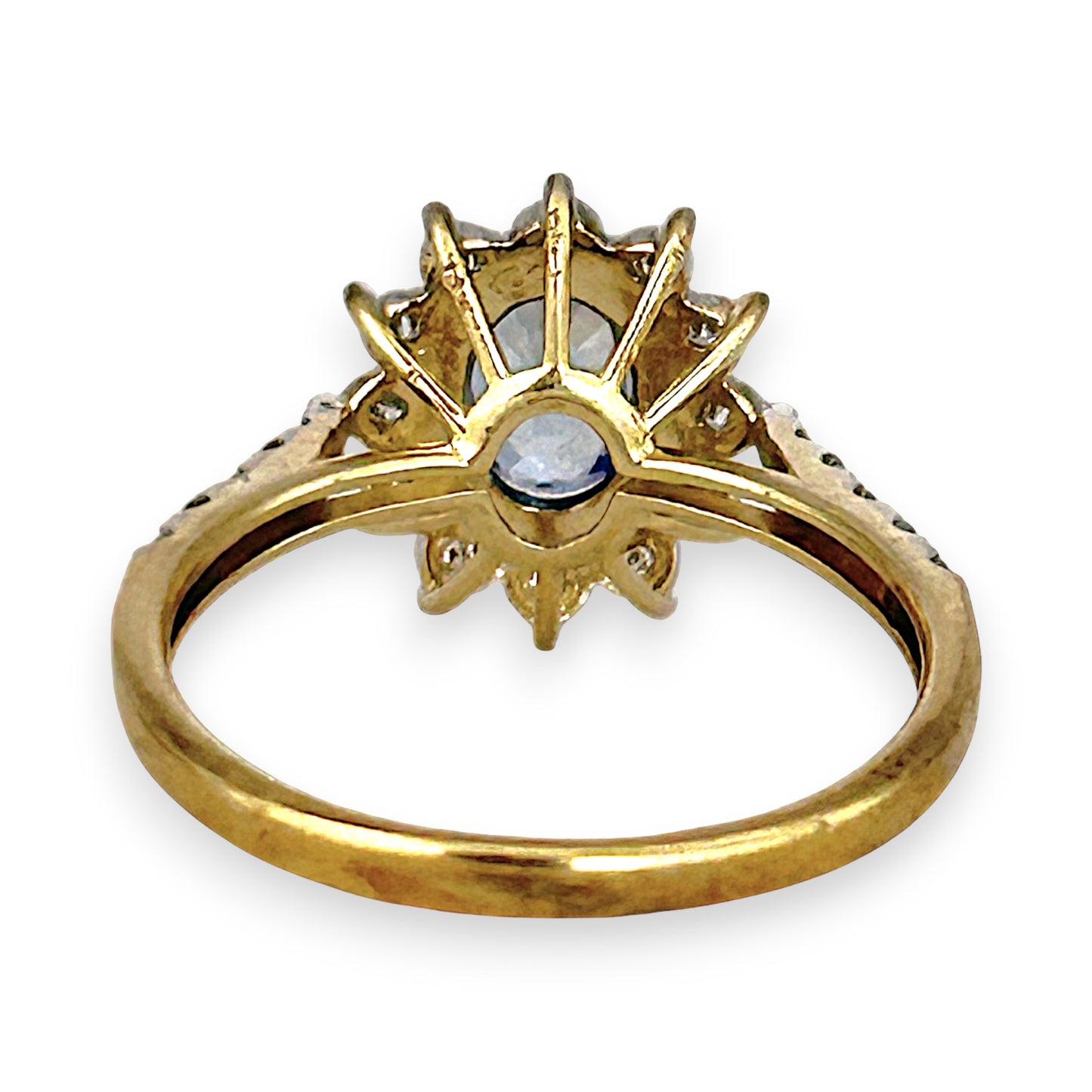 GOLD DEAL | 9ct (9K) Gold Refurbished Sapphire & Diamond Cluster Ring Size O Valuation $2,150