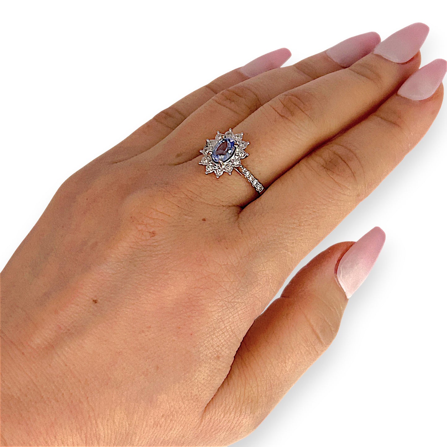 GOLD DEAL | 9ct (9K) Gold Refurbished Sapphire & Diamond Cluster Ring Size O Valuation $2,150