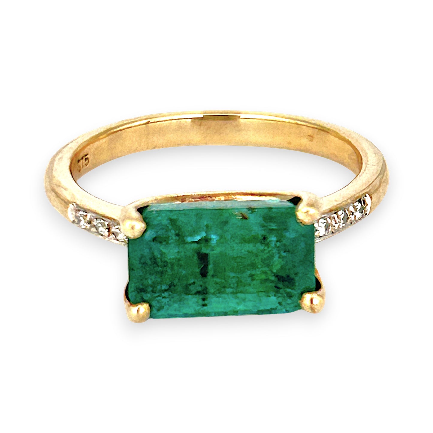 GOLD DEAL | 9ct (9K) Gold Regal Radiant Emerald & Diamond Dress Ring Valuation $3,300