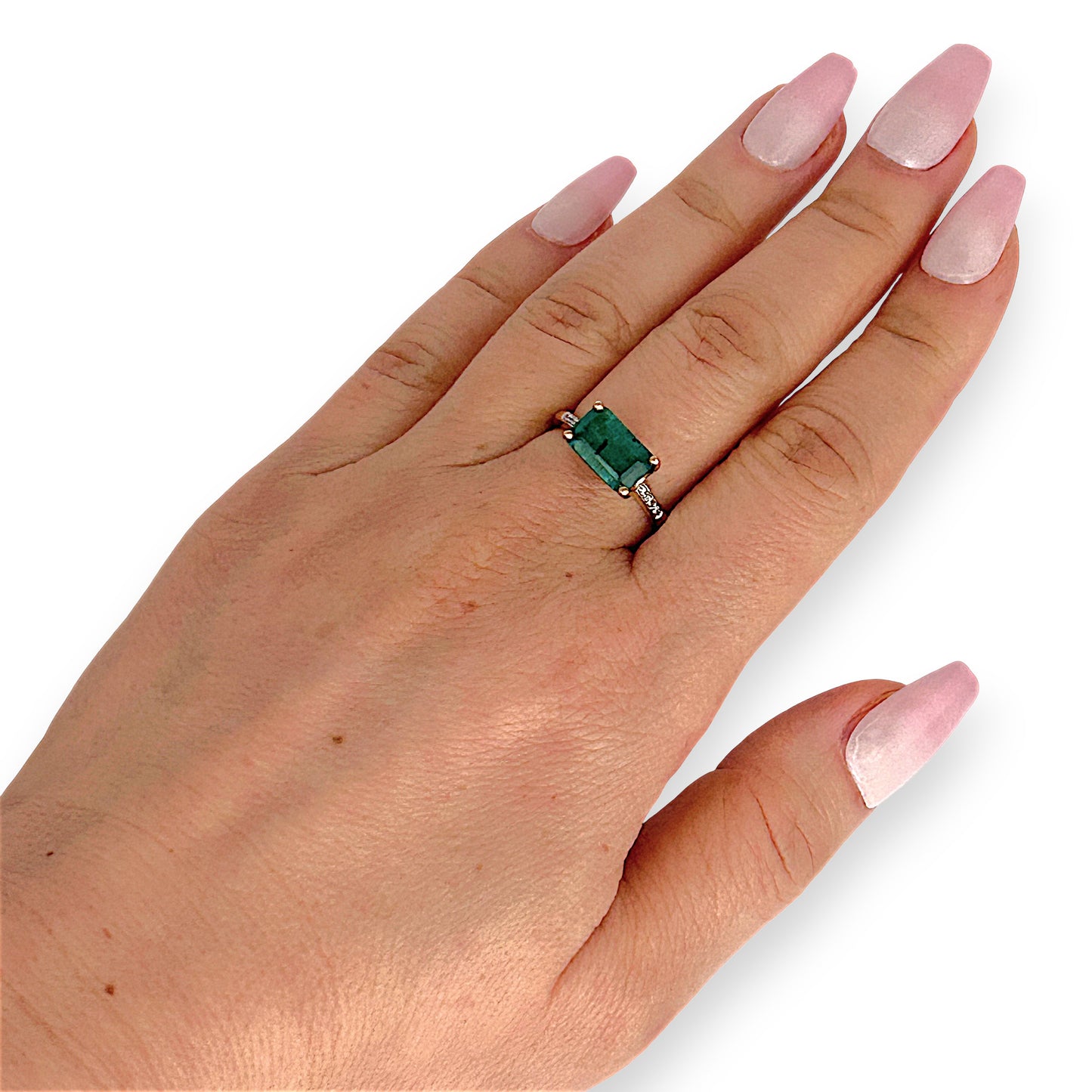 GOLD DEAL | 9ct (9K) Gold Regal Radiant Emerald & Diamond Dress Ring Valuation $3,300