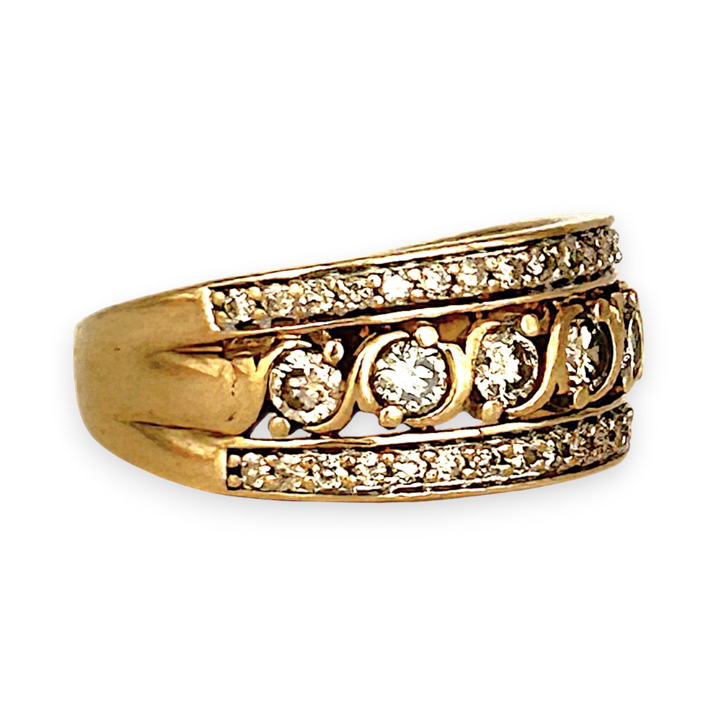 GOLD DEAL | 10ct (10K) Gold Michael Hill Regalia Swirl Diamond Ring Valuation $3,300