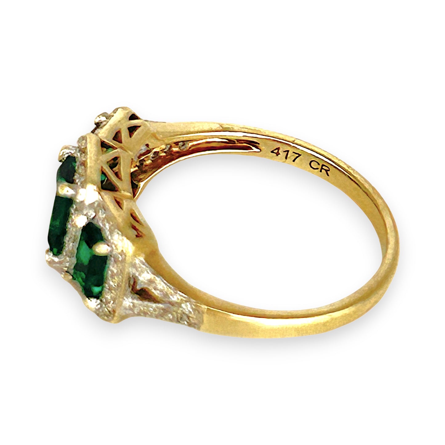 GOLD DEAL | 10ct (10K) Gold Michael Hill Emerald Radiance with Diamond Ring Valuation $1,525