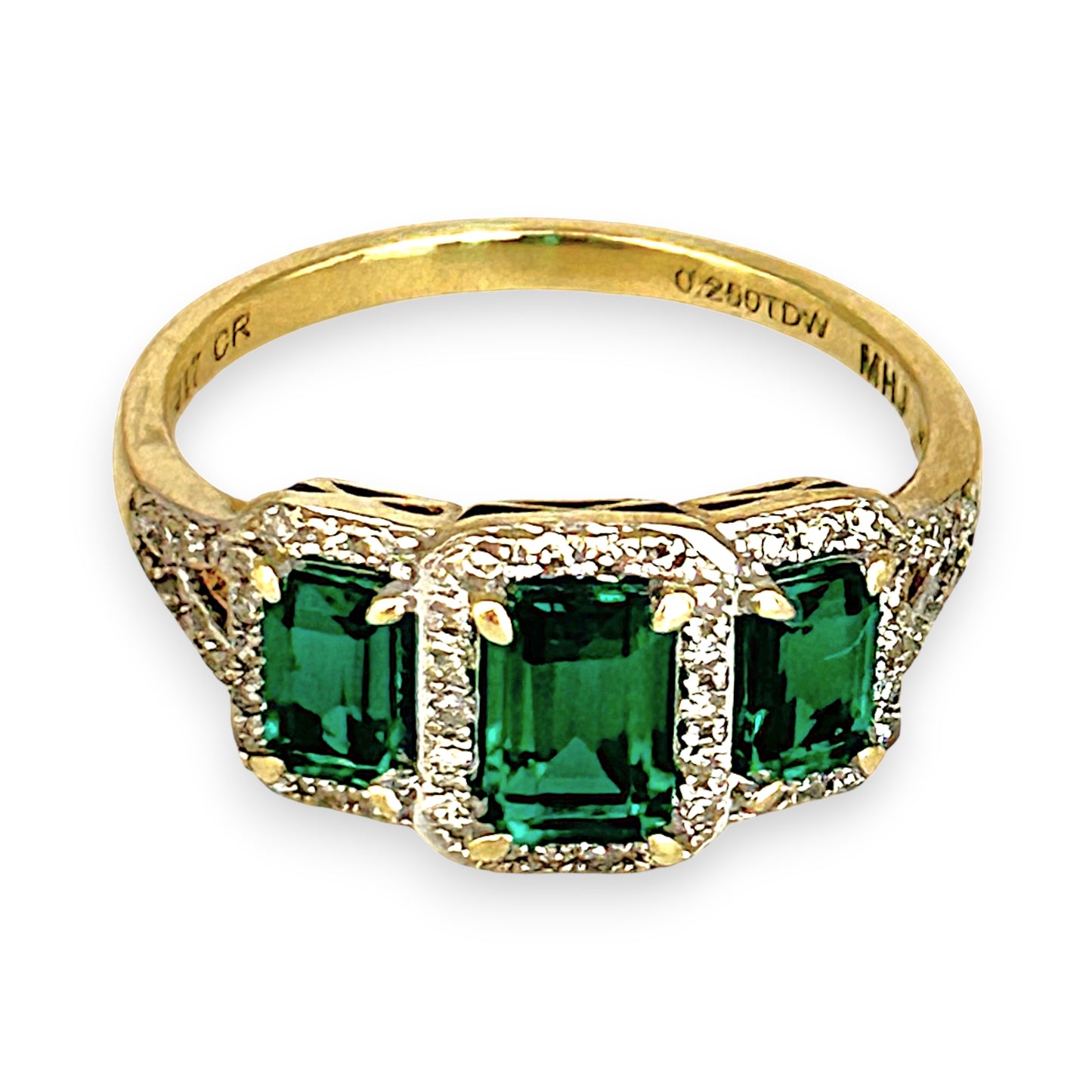 GOLD DEAL | 10ct (10K) Gold Michael Hill Emerald Radiance with Diamond Ring Valuation $1,525