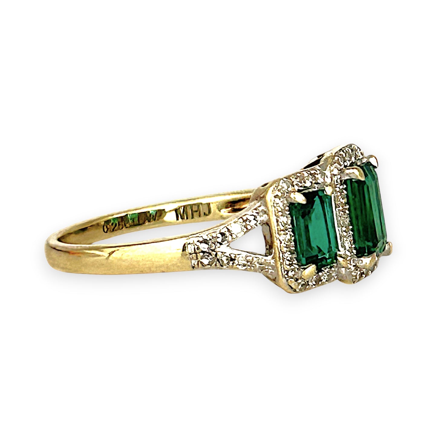 GOLD DEAL | 10ct (10K) Gold Michael Hill Emerald Radiance with Diamond Ring Valuation $1,525