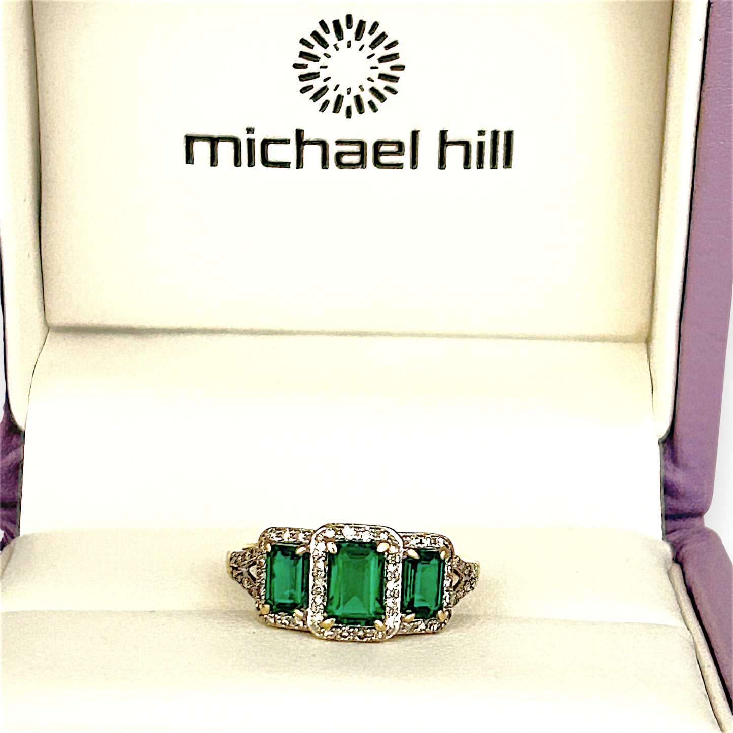 GOLD DEAL | 10ct (10K) Gold Michael Hill Emerald Radiance with Diamond Ring Valuation $1,525