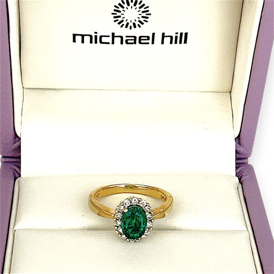 GOLD DEAL | 10ct Gold Michael Hill Enchanting Emerald & Diamond Ring Valuation $1,750