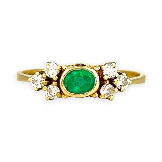 XMAS DEAL | 14kt Gold Emerald Grace Ring Valuation $2,200