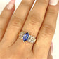 GOLD DEAL | 14ct Gold Bold Blue Tanzanite 1.00ct & Diamond 0.36ct Ring Valuation $6,237