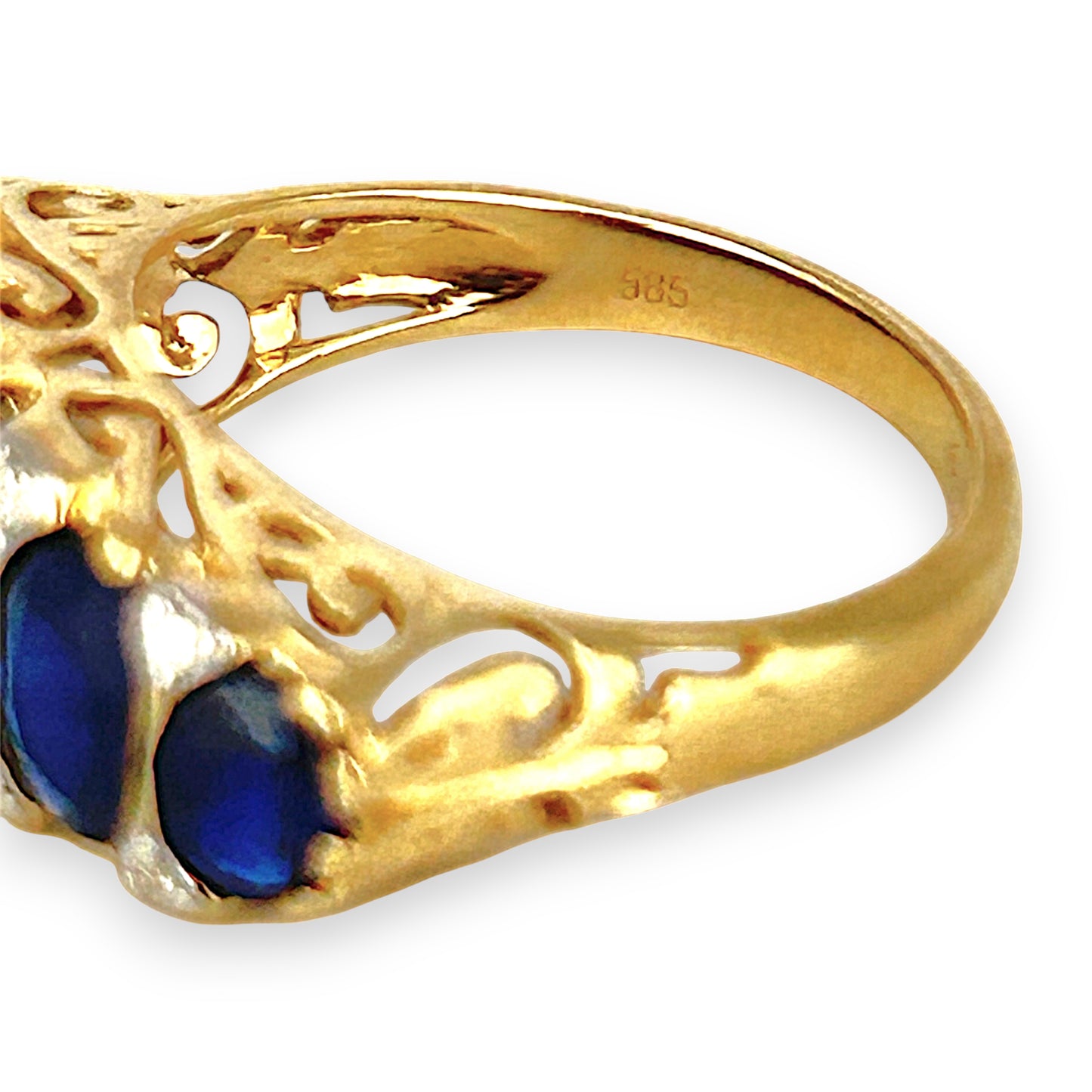 XMAS DEAL | 14kt Gold Midnight Radiance Sapphire & Diamond Ring Valuation $3,600