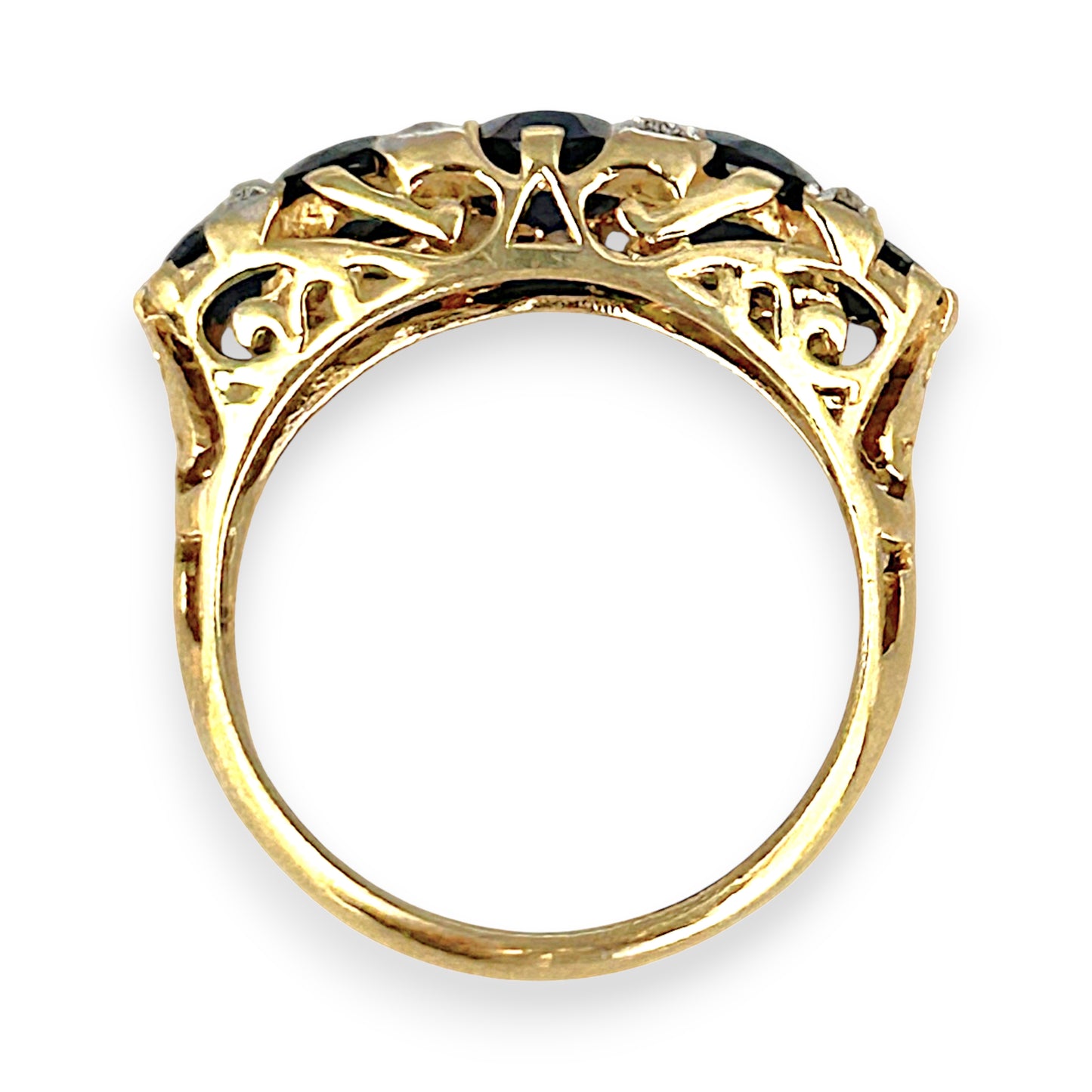 XMAS DEAL | 14kt Gold Midnight Radiance Sapphire & Diamond Ring Valuation $3,600