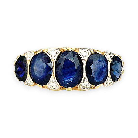 XMAS DEAL | 14kt Gold Midnight Radiance Sapphire & Diamond Ring Valuation $3,600